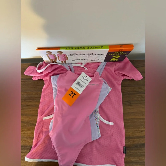 Eddie Bauer One Piece Swim Suit & Cover Up Combo Girls Size 2T NWT - Picture 3 of 9